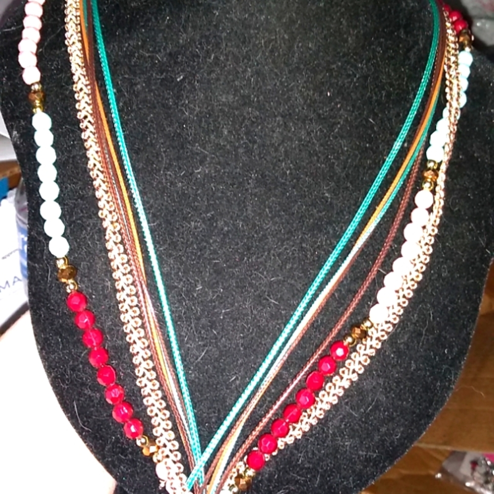 Multiple Material Strand Necklace - image 1